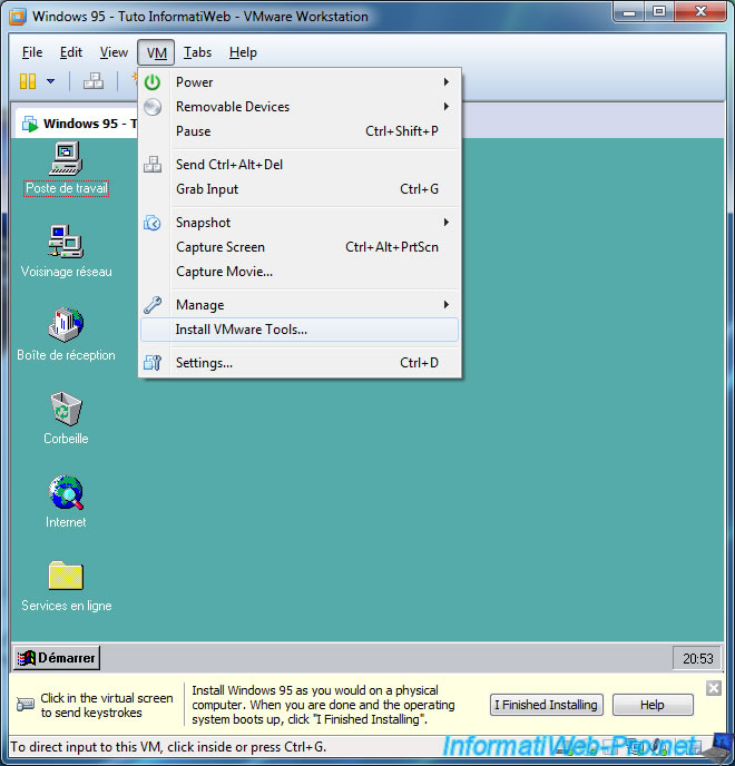 Install Windows 95 with VMware Workstation / Player - VMware